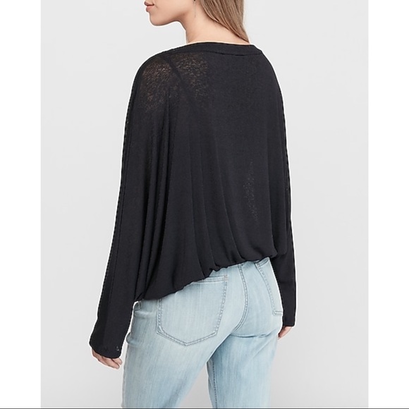 EXPRESS Soft Knit Dolman Sleeve Top in Navy - Picture 10 of 10